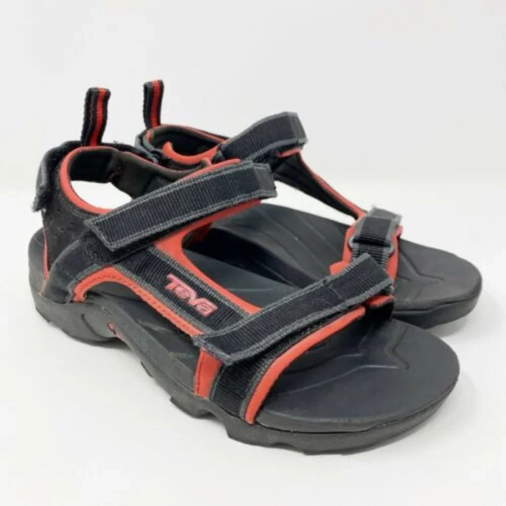 Teva Tanza Adjustable Black Red Sandal C3
